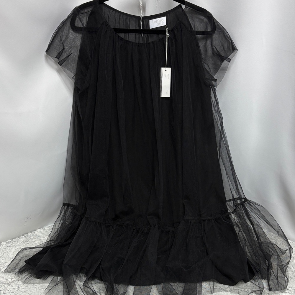 Jeune Otte Elegant Louise Black Tulle Mini Dress small